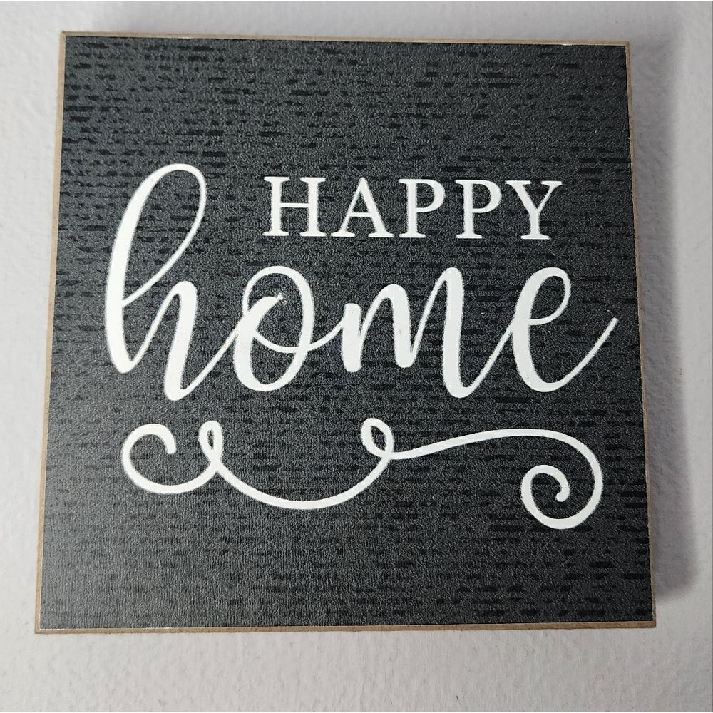 Sign Square HAPPY HOME DECOR FARMHOUSE